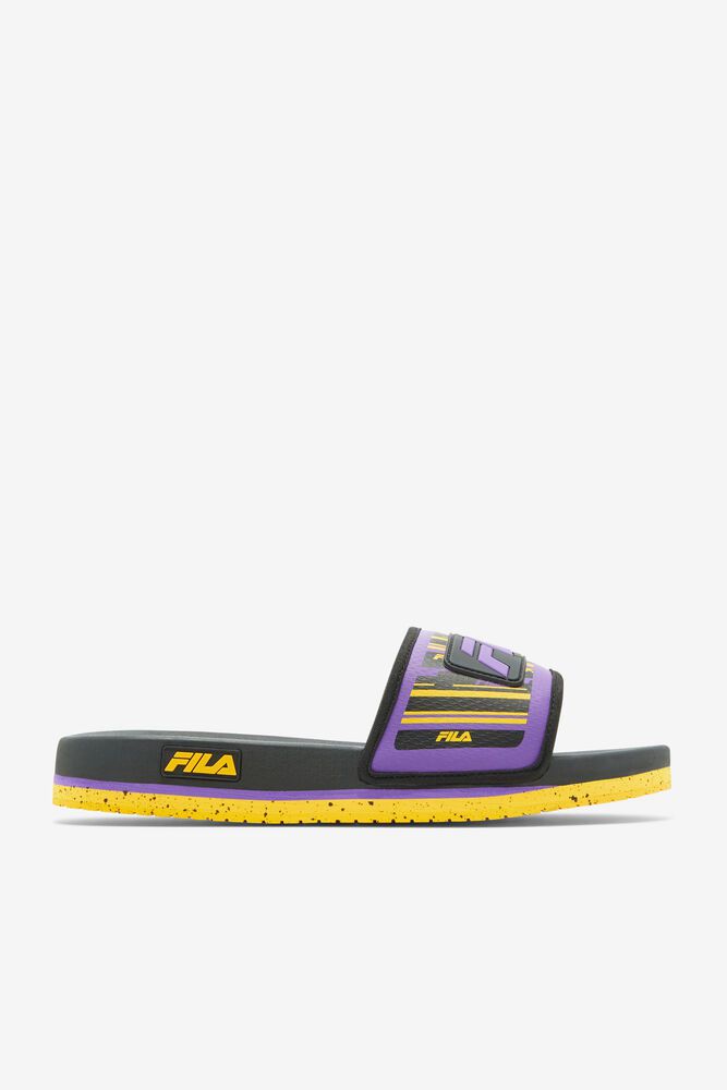 Fila Miesten Sandaalit Lunar Slide Mustat/Violetit - OBVK-38756